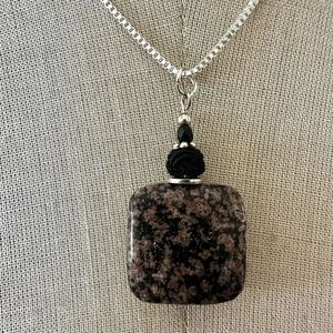 Obsidian pendant necklace